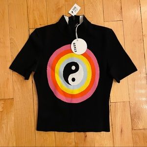 STAUD yin and yang knit top